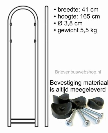 Brievenbus Bobi Jumbo helderrood RAL 3001 plus statief  Bobi Round RAL 3001