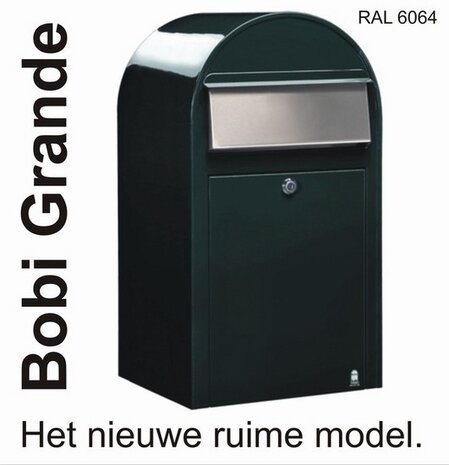 brievenbus bobi grande zwartgroen met rvs round statief