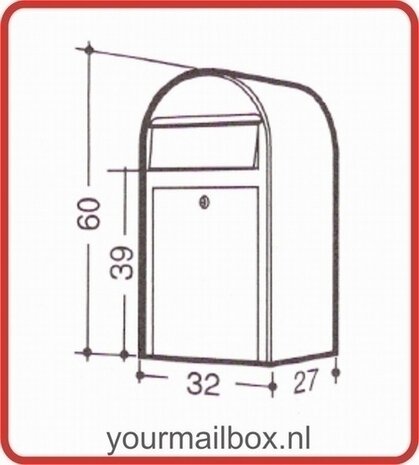 brievenbus Wit Bobi Grande RAL 9016 plus statief Round RVS