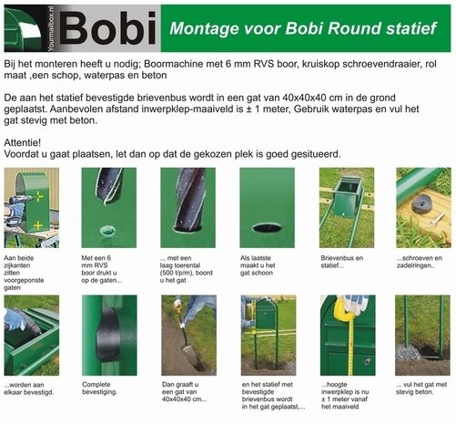 Donkerbruin Bobi Classic RAL 8017 plus statief Round RAL 8017