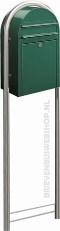 Donkergroen Bobi Classic RAL 6005 plus statief Round RVS