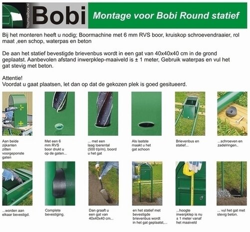 brievenbus Donkerblauw Bobi Classic B RAL 5003 plus statief Bobi Round RAL 5003