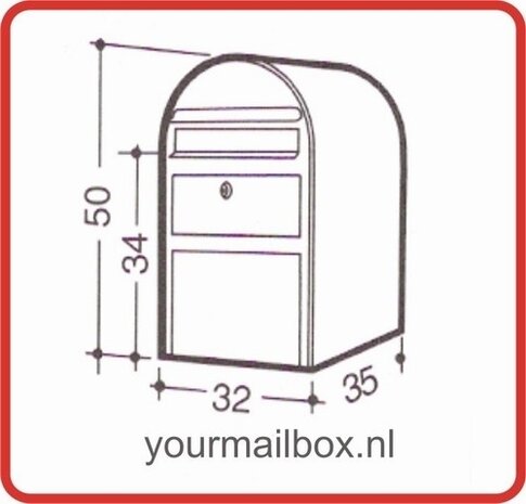 Brievenbus Bobi Swiss wit RAL 9016 + statief round RAL 9016