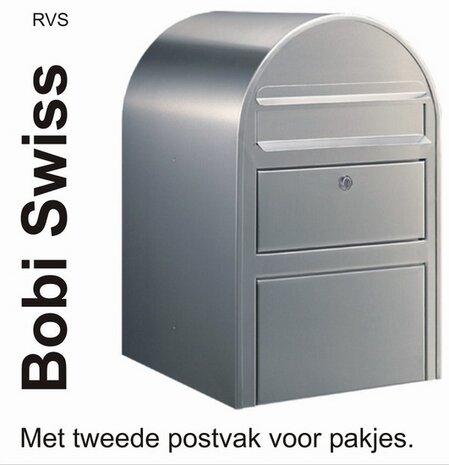 Brievenbus Bobi Swiss RVS + statief round RVS