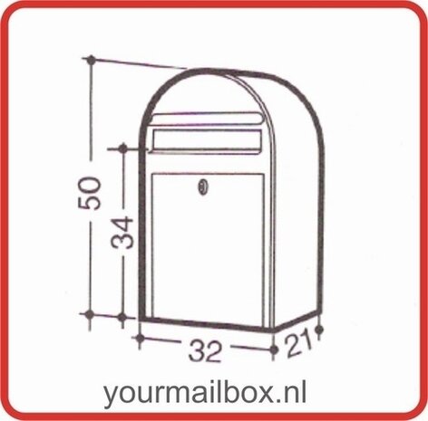 Brievenbus Bobi Classic structuurzwart RAL 9005 met RVS Klep