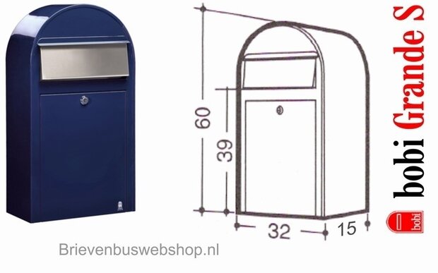 Brievenbus Bobi Grande S donkerblauw RAL 5003