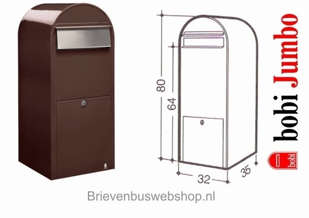 Brievenbus Bobi Jumbo donkerbruin