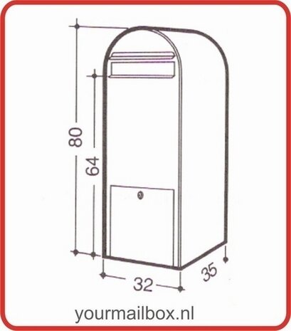 Brievenbus Bobi Jumbo donkergrijs RAL 7016