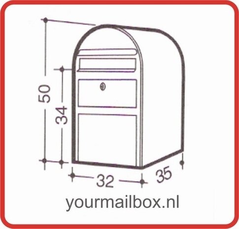 Brievenbus Bobi Swiss donkergrijs RAL 7016 met RVS klep