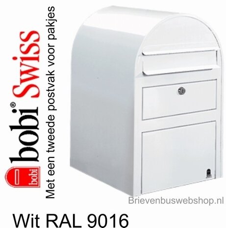 Brievenbus Bobi Swiss wit RAL 9016