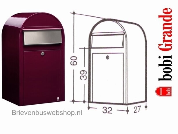 brievenbus bobi grande bordeaux rood