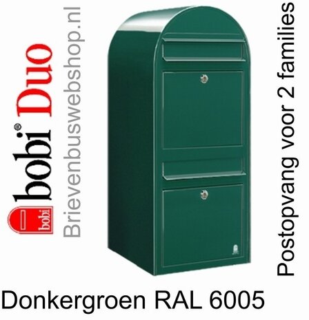 Brievenbus Bobi Duo donkergroen