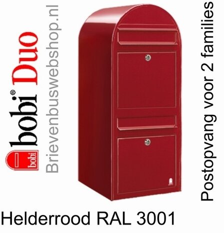 Brievenbus Bobi Duo helderrood RAL 3001