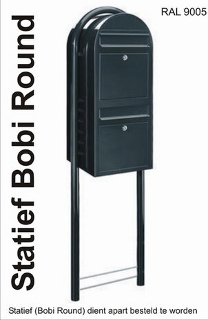 Brievenbus Bobi Duo structuurzwart