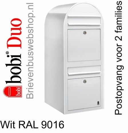 Brievenbus Bobi Duo wit RAL 9016