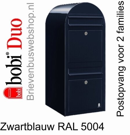 Brievenbus Bobi Duo zwartblauw