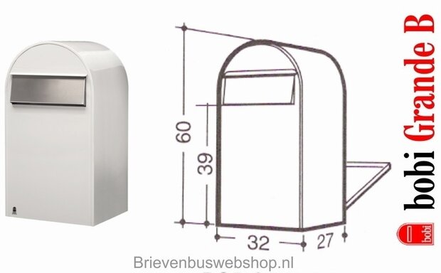 Brievenbus Bobi Grande B wit RAL 9016