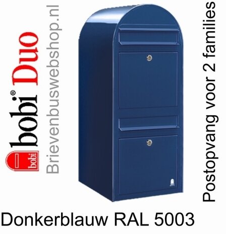 Brievenbus Bobi Duo donkerblauw