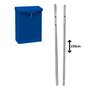 Brievenbus Ptt staal blauw + universeel statief RVS 
