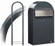 Brievenbus Bobi Grande S grijs  + statief round grijs