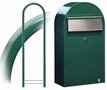 Brievenbus Bobi Grande S donkergroen  + statief round donkergroen