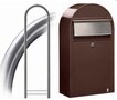 Brievenbus Bobi Grande S bruin + statief round RVS