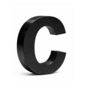 Huisnummer toevoeging 3D zwart mat - letter c