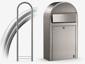 Brievenbus Bobi Grande S RVS + statief round RVS