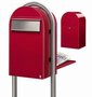 Brievenbus Bobi Grande B rood + statief round RVS