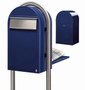 Brievenbus Bobi Grande B donkerblauw + statief round RVS