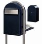 Brievenbus Bobi Grande B zwartblauw + statief round RVS