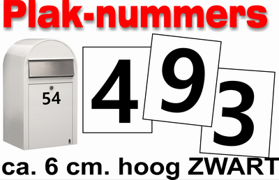 Af en toe onze Vroeg Huisnummer Stickers Zwart - Brievenbus Webshop