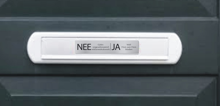 brievenbus klep met ja/nee sticker