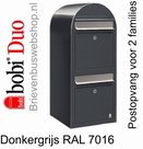 Brievenbus Bobi Duo donkergrijs RAL 7016
