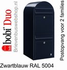 Brievenbus Bobi Duo zwartblauw RAL 5004