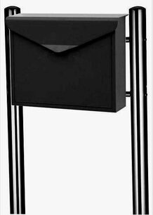 Envelop brievenbus zwart + statief RVS 