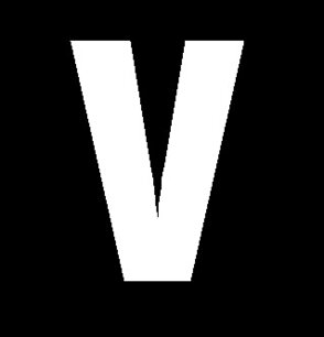 Plakletter wit 6cm: V