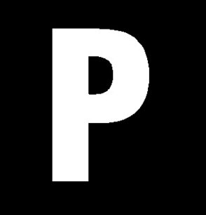 Plakletter wit 6cm: P