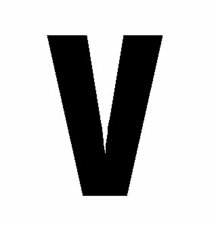 Plakletter zwart 6cm: V Plakletter zwart 6cm: V