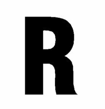 Plakletter zwart 6cm: R Plakletter zwart 6cm: R