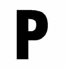 Plakletter zwart 6cm: P Plakletter zwart 6cm: P