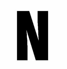 Plakletter zwart 6cm: N Plakletter zwart 6cm: N