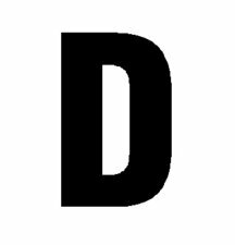 Plakletter zwart 6cm: D Plakletter zwart 6cm: D