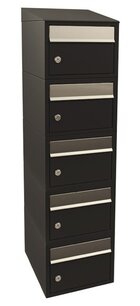 Brievenbussysteem 5 brievenbussen wandbevestiging zwart Brievenbussysteem 5 brievenbussen wandbevestiging zwart