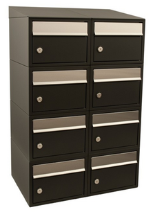 Brievenbussysteem 8 brievenbussen wandbevestiging zwart  Brievenbussysteem 8 brievenbussen wandbevestiging zwart