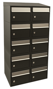 Brievenbussysteem 10 brievenbussen wandbevestiging zwart Brievenbussysteem 10 brievenbussen wandbevestiging zwart