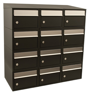 Brievenbussysteem 12 brievenbussen wandbevestiging zwart Brievenbussysteem 12 brievenbussen wandbevestiging zwart