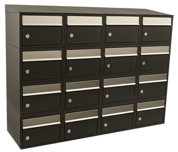 Brievenbussysteem 16 brievenbussen wandbevestiging zwart Brievenbussysteem 16 brievenbussen wandbevestiging zwart