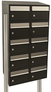 Brievenbussysteem 10 brievenbussen zwart incl. statief