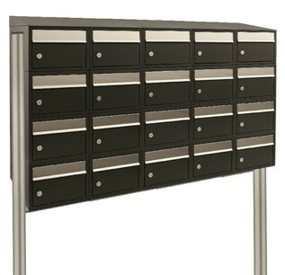 Brievenbussysteem 20 brievenbussen zwart incl. statief